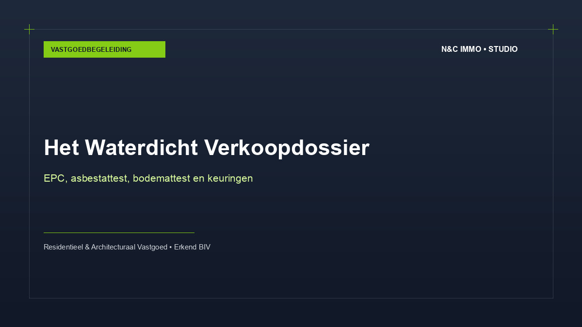 Het samenstellen van een waterdicht verkoopdossier in Vlaanderen